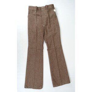 New Vintage Flare‎ Leg Pants Boys Sz 16 24x29 Deadstock 70s USA Plaid Perm Press